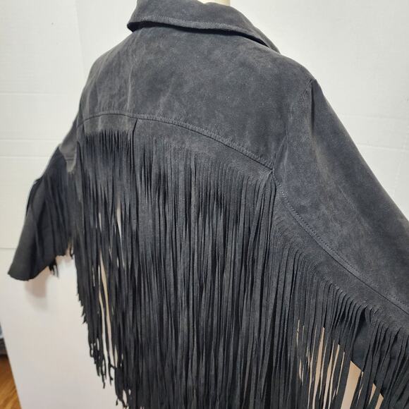 Pre-Loved H&M Cowboy-Style Suede Jacket – Fringe Detail - Picture 5 of 7
